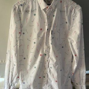 Mens size S- Original Penguin Christmas dress shirt- gently used
